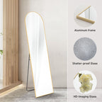 Floor Standing Mirror, Wall Mirror With Stand Aluminum Alloy Thin Frame