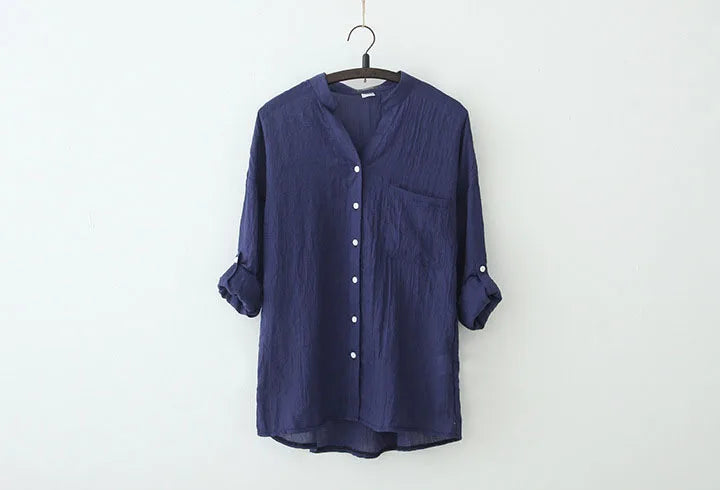 Thin Cotton Linen Sunscreen Shirt