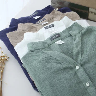 Thin Cotton Linen Sunscreen Shirt