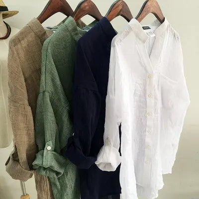 Thin Cotton Linen Sunscreen Shirt